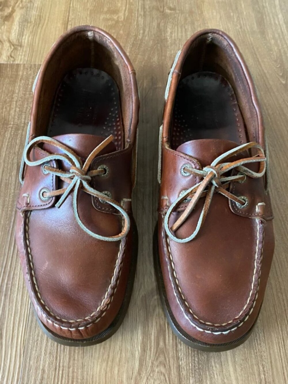 Sebago Schooner Mens 9 W Brown Leather Boat Shoes